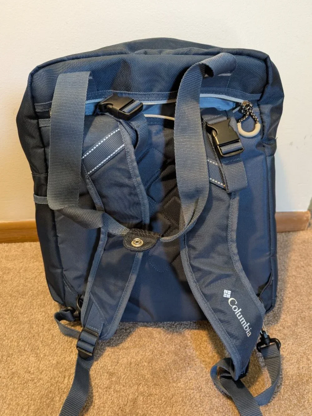 Columbia diaper bag backpack blue gray